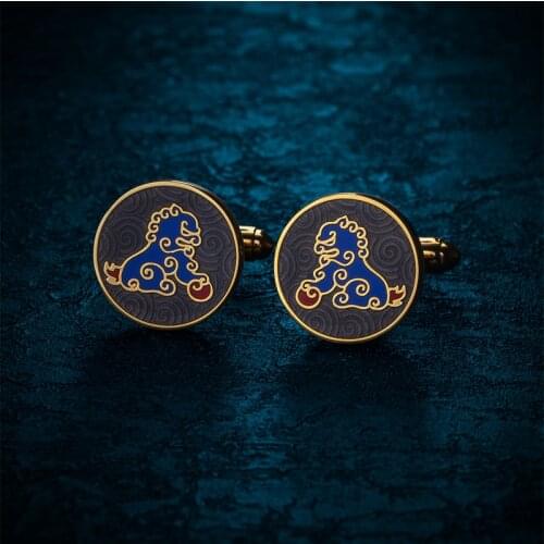 KFLK Chinese element style lion design shirt wedding cufflinks for mens gift brand cuff links buttons high quality new arrival