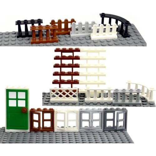 Building Blocks Accessories door windows City House Fence Stairs Ladder MOC Parts Bricks Toy for kid Compatible All Brands