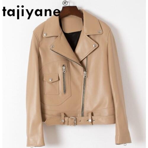 Tajiyane Real Leather Clothes for Women Ladies Genuine Sheepskin Jackets Spring Autumn Black Jacket Biker Femme Veste TN1997
