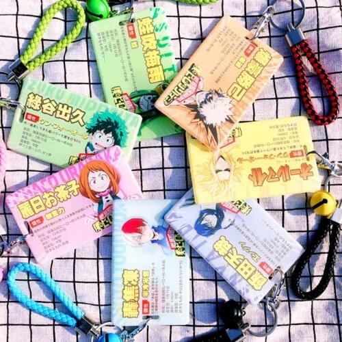 Anime My Hero Academy Series Character Cartoon Pattern Cute Bus Card Set Student Card Set Bus ID Holders Decoration Gifts Toy