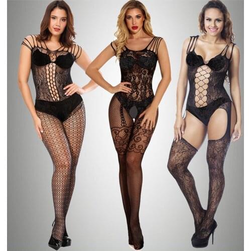 Lingerie Bodysuit Underwear Open Crotch Women Sleepwear sexy Transparent Fetish Erotic Teddies Sexy Body Baby Boll Costume Mujer