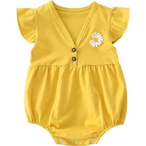 Baby Girls Clothes Jumpsuit 0-24m Age Infant Toddler Newborn Outfits Soft Cotton 3 Color Bodysuit Baby Costume For Toddler Girl