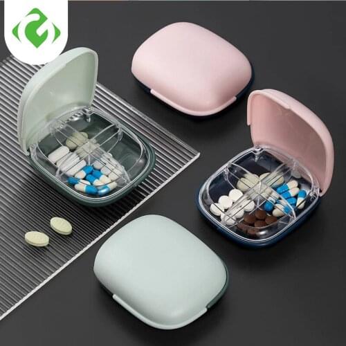 Organizer Case 4 Grids Pill Box Light luxury style flip Pill Case Dispenser Medicine Boxes Dispensing Small jewelry storage box