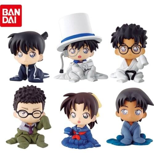 Bandai Genuine Gacha Conan Edogawa Sitting Molding Doll 4 Jimmy Kudo Kuroba Kaito Kyogoku Makoto Action Figure CANDY TOYS