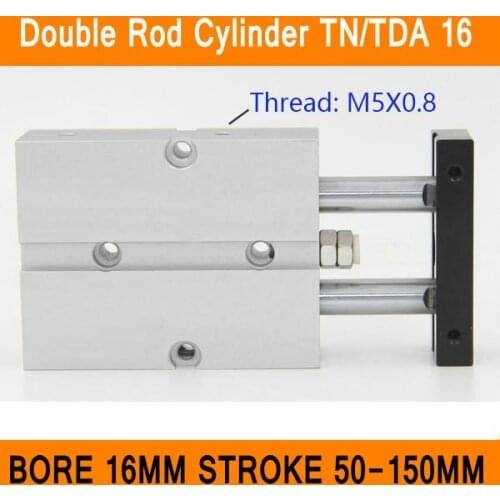 TN16 TDA Twin Spindle Air Cylinder Bore 16mm Stroke 50-150mm Dual Action Air Pneumatic Cylinders Double Action Pneumatic Parts