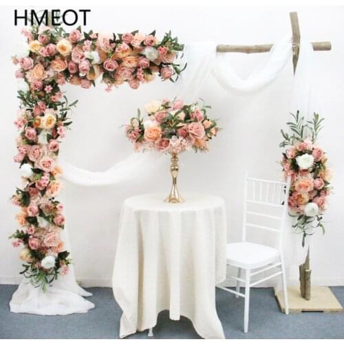 Support Customize Wedding Flower Arrangement Set Artificial Flower Ball Rose Flower Runner Table Centerpiece Party Window Deceor