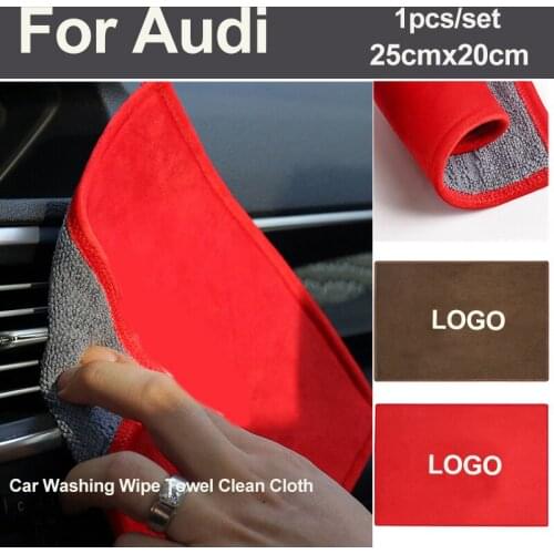 1pcs Red/Brown Soft Chamois Car Wash Microfiber Car Cleaning Drying Cloth Car Wash Towel For A1 A2 A3 A4 A5 A6 A7 A8 Q1 Q3 Q5 Q7