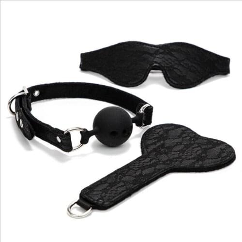 Sex Open Mouth Gag paddle eyeshade Harness Oral Fixation Nylon Tape Ball Gag Mouth Plug Adult Restraint Slave Bondage S0217