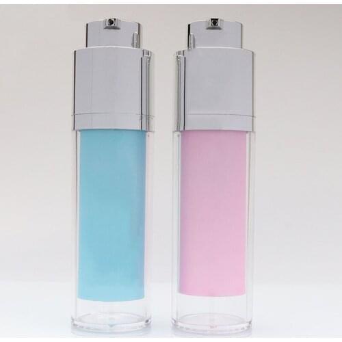 Empty 30ml Press Vacuum Bottle Foundation Airless Bottle Cosmetics Plastic Skincare Bottle 20pcs