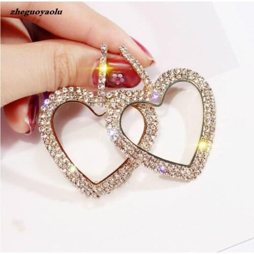 Korean Fashion Jewelry Personality Temperament Crystal Tassel Bride Earrings Oorbellen Earrings For Women Love Long Earrings