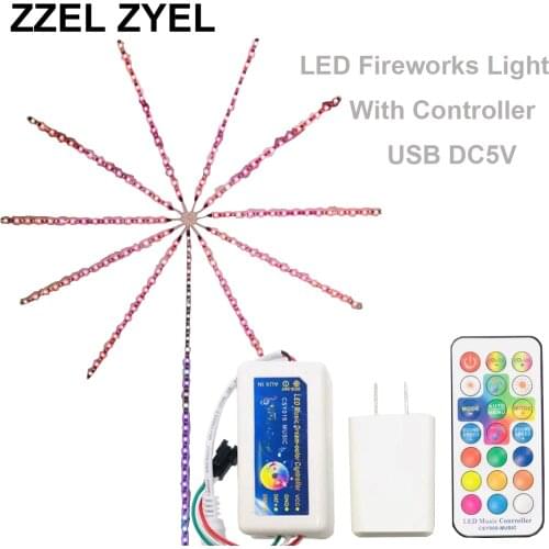 SMD 5050 RGB DC5V LED Ribbon Diode Flexible Romantic Firework Lights for Festival Holiday