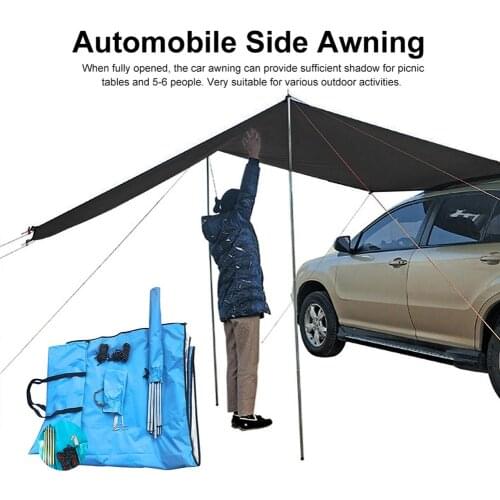 Car Roof Top Tent Awning Car Shelter Shade Camping Side Waterproof UV Portable Camping Tent Automobile Rooftop Rain Canopy