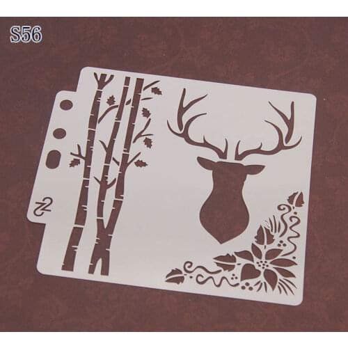 Deer Layering Stencils graffiti hand copied board hollowed out photo album graphic spray painting tool