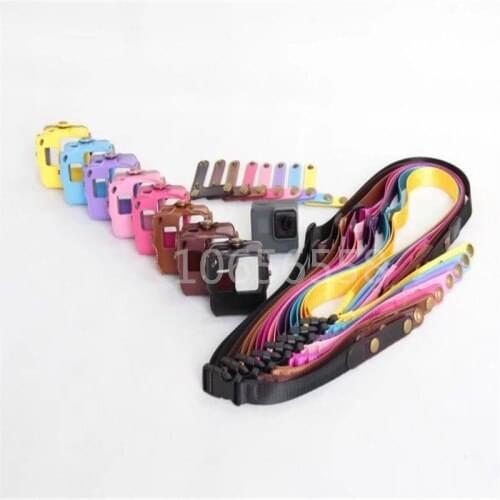 High Quality Protective Leather Case Bag for GoPro Hero 5 Black Camera with Strap for Neck Strap/ Chest Belt/ Shoulder Strap