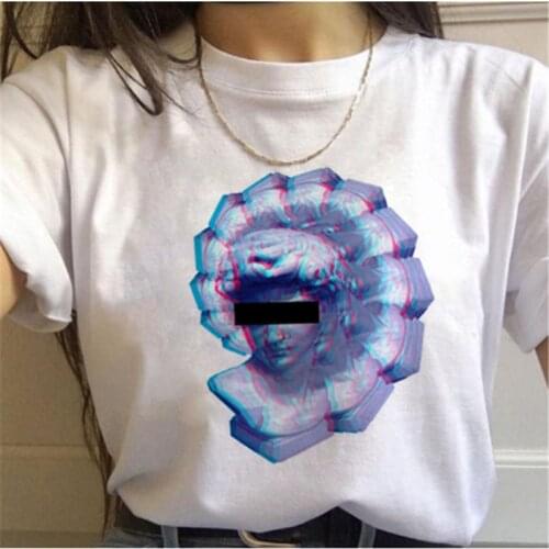 Ladies trend printing 90s fashion T-shirt Harajuku Ulzzang T-shirt cartoon graphics funny T-shirt streetwear top tee ladies