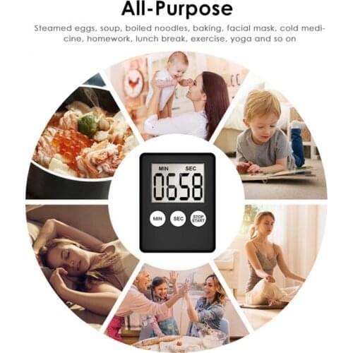LCD Digital Kitchen Countdown Magnetic Timer Cooking Timer Count UP Alarm Clock Convenience Kitchen Timer Tool TSLM1