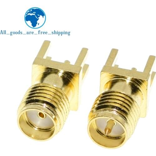 10Pcs 1.6mm SMA Female / Male Jack Solder Nut Edge PCB Clip Straight Mount Gold Plated RF Connector Receptacle Solder