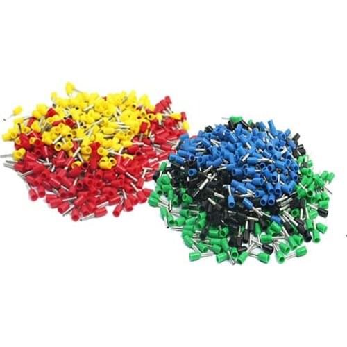 190 x E1508 Assorted Color Pre-Insulated Ferrules Terminals for 16 AWG Cable