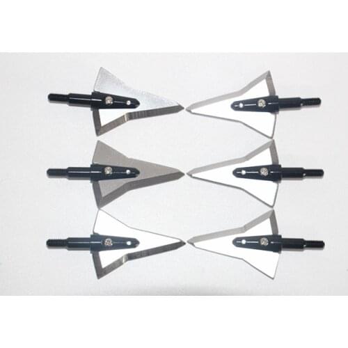6PCs 125GR Archery Hunting Crossbow Arrowheads Arrow Screwed Points Sharp Blades 1.2" Cut