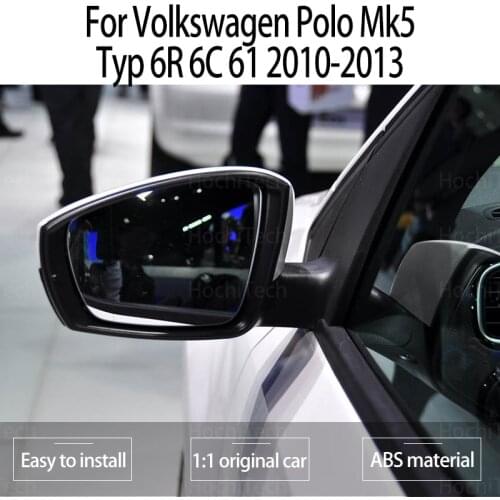 Side View Rearview Mirror Glass For Volkswagen Polo Mk5 Typ 6R 6C 61 2010-2013 Heated Left & Right