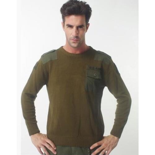 BONJEAN Mens Military US Army Tactical Knitted Sweater Autumn Winter Casual Cotton Thick Pullover High Quality M-3XL