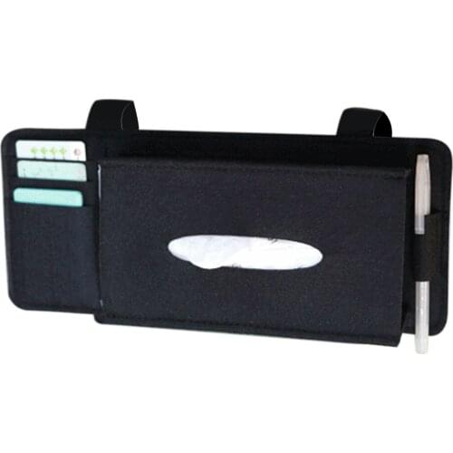 Car Styling Case Sun Visor Type Wool Felt Hanging Tissue Box Car Napkin Holder Pocket Organizer Pouch Card Storage