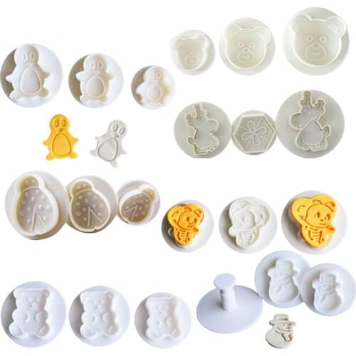 Facemile 21PC Animal Shape Plunger Cutter Cake Mold Cookie Cutter Fondant Cake Cookie Christmas Baking Tools Sugarcraft Cutter