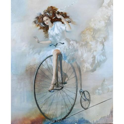 Oil Painting Hand painted Impression Figures Acrobatic The clown and the girl Ultra Modern Wall Art Picture Canvas Paintings