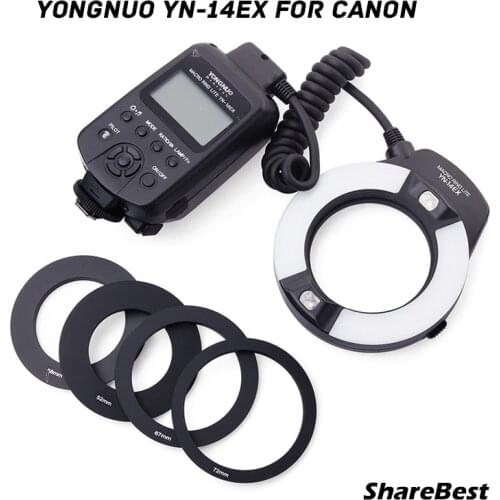 Yongnuo YN-14EX YongnuoYN 14EX TTL LED Macro Speedlite Ring Flash Light for Canon 5D Mark II 5D Mark III 6D 7D 60D 70D 700D 650D