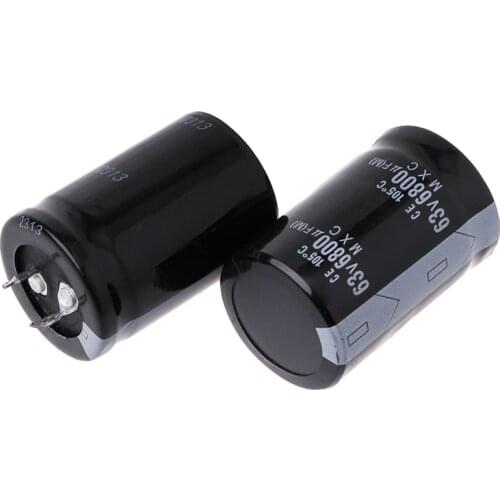 2PCS 63V 6800uF 6800MFD Electrolytic Capacitor Dimension 30mm×45mm Cylindrical W3JB