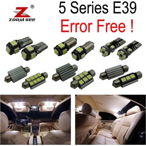 21pcs LED Interior Light Kit + License plate lamp for BMW E39 5 series 530d 525d 520d 520i 525i 528i 530i 540i M5 Sedan (96-03)