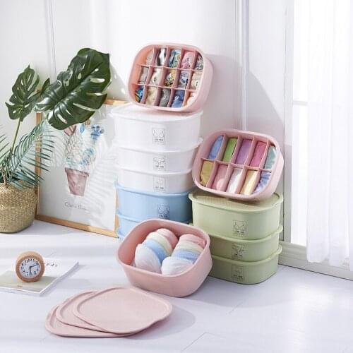 Creative Multi-compartment Underwear Box With Lid Panties And Socks Compartmentalized Drawer Boxes Bra And Underwear Storage