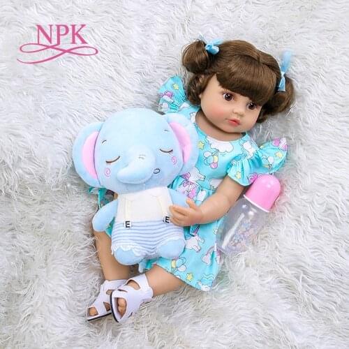 55CM NPK reborn baby doll toddler girl bebe reborn very soft full body silicone doll bath toy