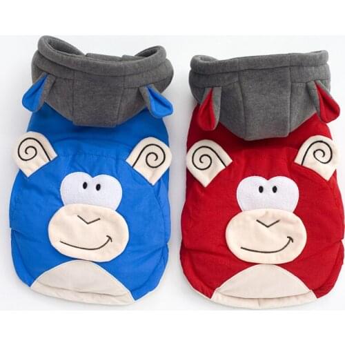 Hot Sale Winter Dog Clothes Cosplay Clothing for Dog Hoodie Warm Pet Clothes Cartoon Monkey Costumes for small Puppy Dogs PD218