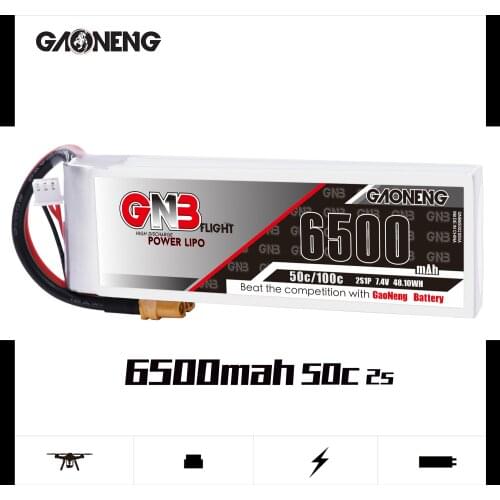 GAONENG GNB 6500mAh 2S 7.4V 50C/100C Lipo Battery With XT60 XT90 EC5 Plug For RC Helicopter Airplane Car Boat Parts