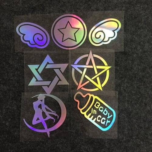 Fashion Car Refit Stickers Motorcycle Decals Fuel Tank Cover Door Window Bumper Colorful Laser Reflective Waterproof Stickers