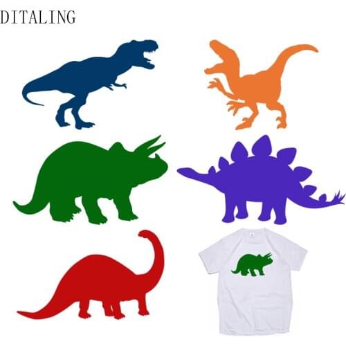 Dinosaurs Patch On Children Clothing DIY Washable Sticker On Kids T-Shirt Tops Animals Iron On Transfers Patches On Boys Clothes