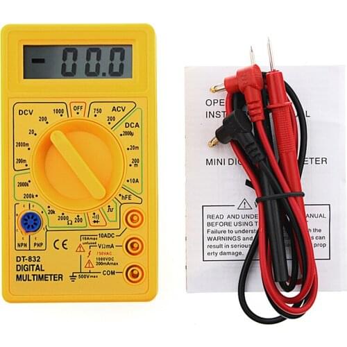 2021 New Professional DT832 Digital Multimeter LCD DC AC Voltmeter Ammeter Ohm Tester