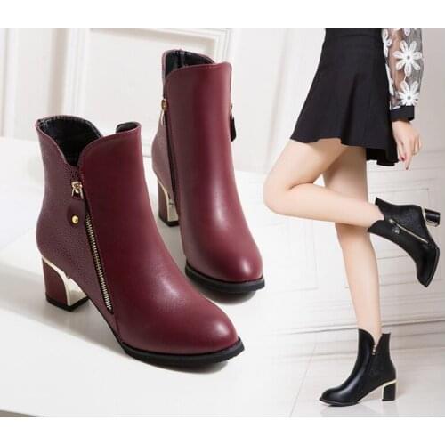 New fashion women sexy high-heeled elegant warm boots shose cancise pumps winter Soft and comfortable wedges women boots shoes
