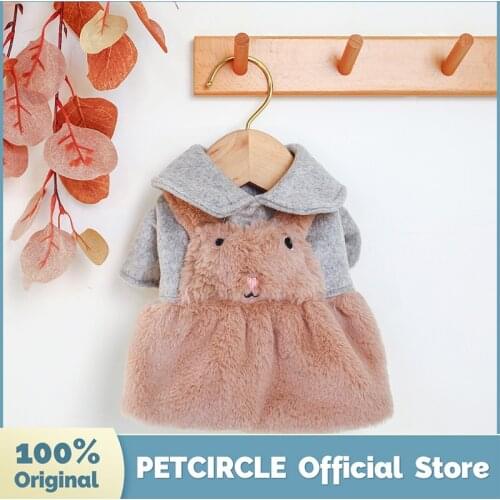 PETCIRCLE Dog Puppy Clothes Plush Bunny Strap Dress Fit Small Dog Pet Cat Autumn & Winter Pet Cute Costume Dog Cloth Dog Skirt
