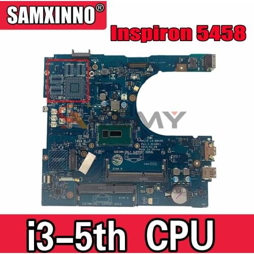 Original CN-0F0FC6 0F0FC6 Laptop motherboard For DELL Inspiron 5558 i3-5005U LA-B843P SR244 DDR3 Mainboard