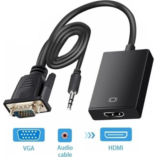 VGA to HDMI Speaker Aux Audio Cable ps4 tv box Splitter Converter Displayport to HDMI PC Television Projector Extender Adapter