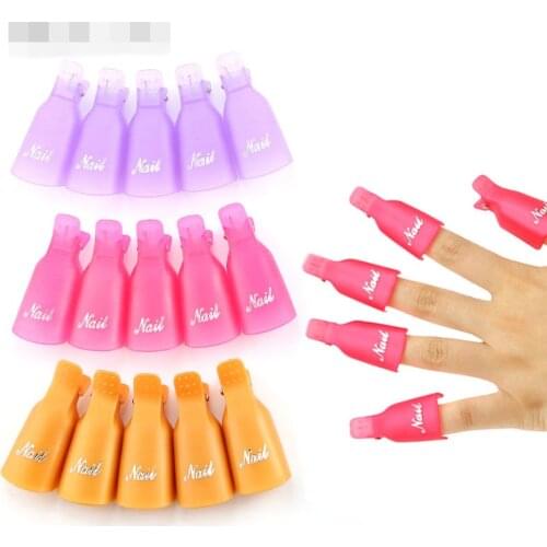 Plastic Nail Art Soak Off Cap Clips UV Gel Polish Remover Wrap Tool Fluid for Removal of Varnish Manicure Tools