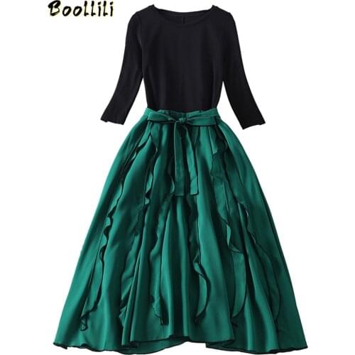 Boollili Dress Women Spring Autumn Chiffon Dress Women Clothes 2020 Party Dress Vintage Dress Elegant Vestidos Robe Femme