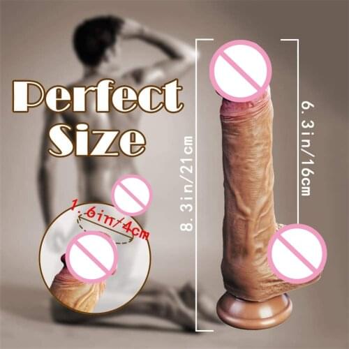 JIUAI Realistic Penis Sex Toy With Powerful Sucker Flexible G-Spot Vibrator With Curved Shaft And Ball
