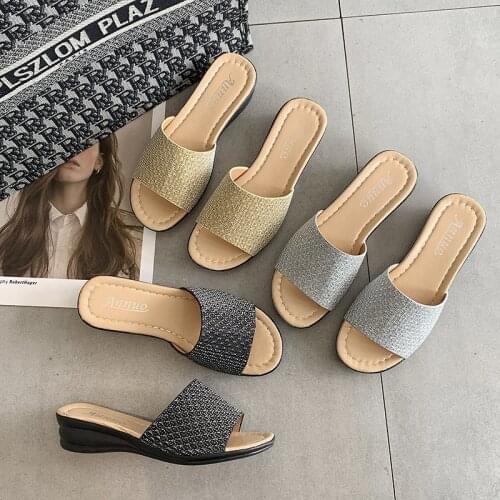 New Summer Women Sandals Slope Sandals Ladies Open Toe Casual Shoes Platform Wedge Slides Beach Shoes Large Size Slippers Women