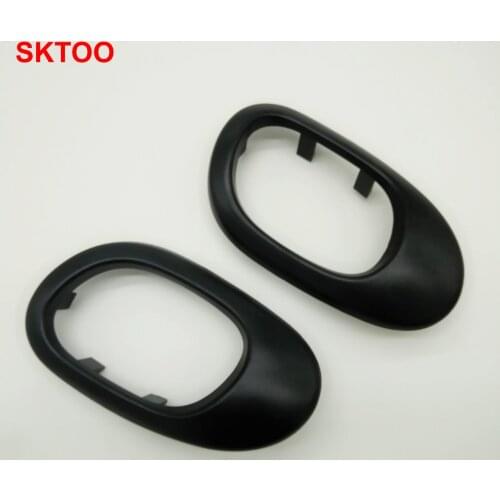SKTOO 2pcs For Peugeot 206 207 Citroen C2 left and right door handle Door inner handle frame Door handle frame Black