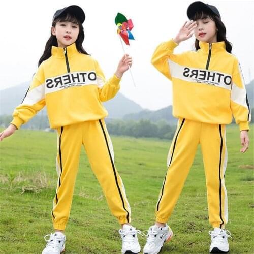 Baby girls Tracksuit Girl Clothes Sets Long Sleeve Letters Printed T-shirt+Pants Outfit Kids Fashion Costume Children Clothes