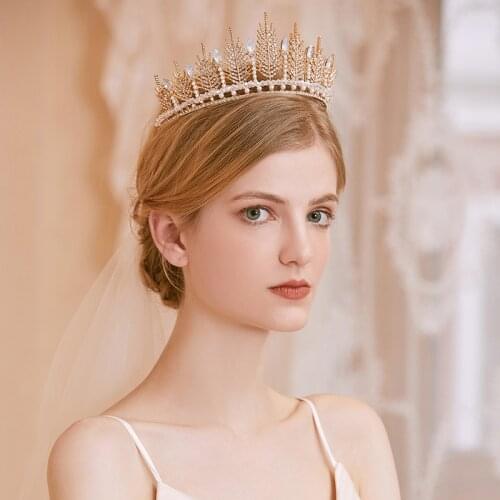 Bridal Crystal Wedding Tiaras Crown Bride Baroque Rhinestones Hair Jewelry Party Crowns Women Headpiece Wedding Hair Accessories