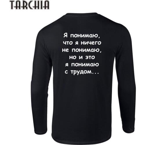 TARCHIA 2021 New Fahion Cool Brand Blomed Top Tees T Shirts Men Long Sleeve T-Shirt 100% Cotton T Shirt Plus Letter